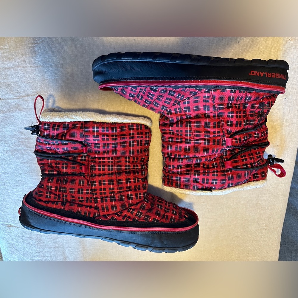 Timberland Plaid Zip Pull-on Boots womens 11